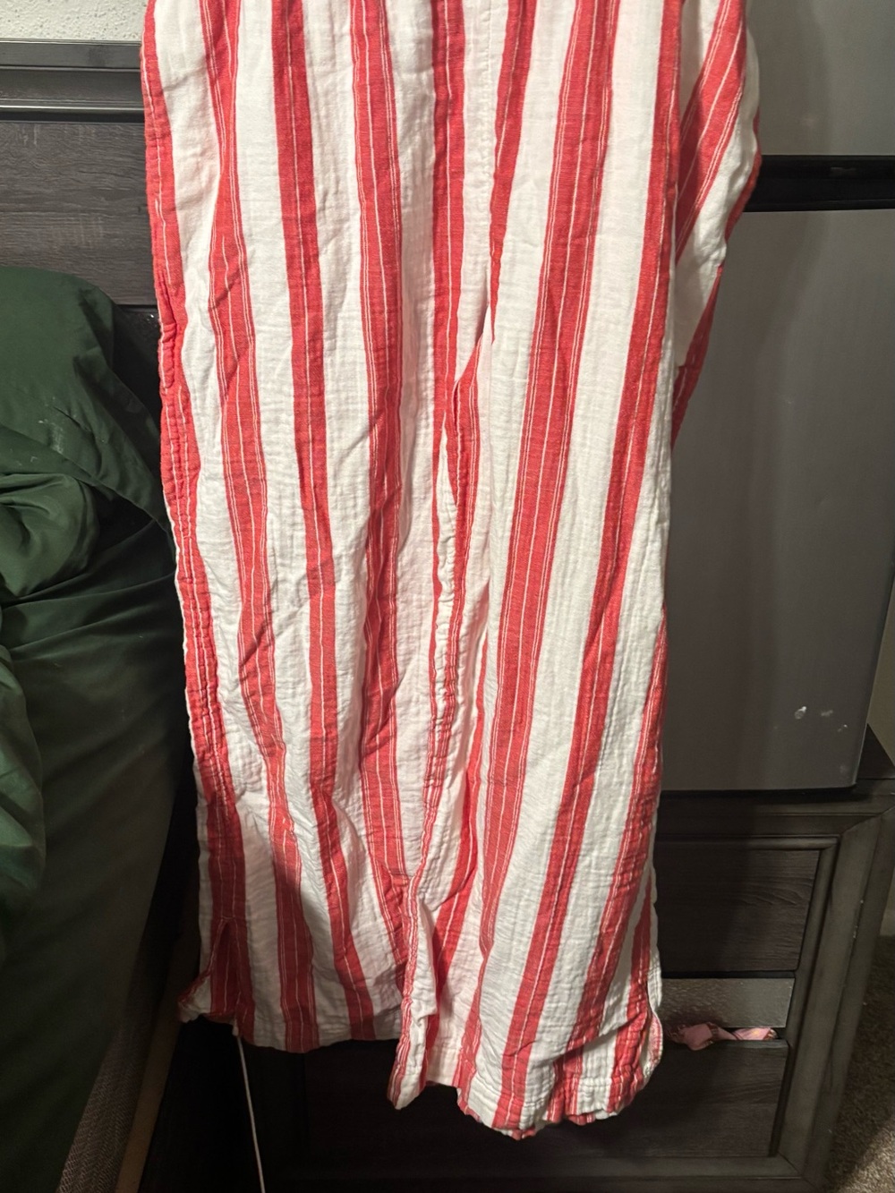 Old Navy Red and White Striped Maxi Skirt